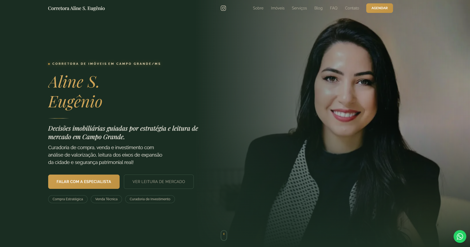Site desenvolvido para Corretora Aline S. Eugênio